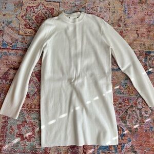 Forever 21 Cream Long Sleeve Mini Sweater Dress